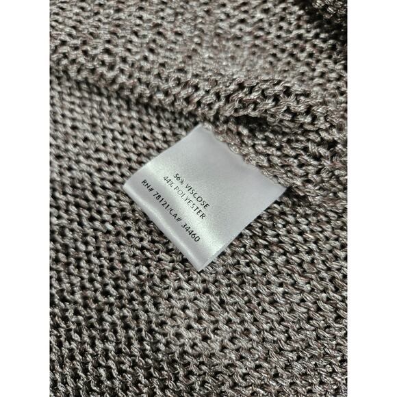 Eileen Fisher Low Front Cardigan Woman’s M Gray Beige 3/4 Sleeve Crop Classic - Picture 5 of 6